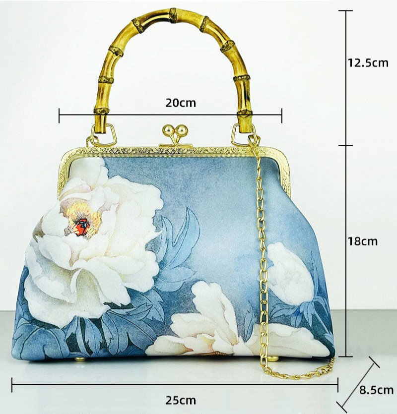 Cheongsam bag Handbag Handbag Crossbody bag Fashion temperament Antique mouth gold bag Cheongsam bag Bamboo joint_voghion.com