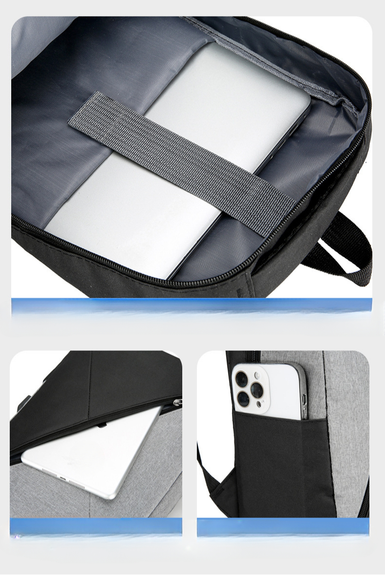 2024 new contrasting color splicing three-piece backpack large capacity trendy cool boys business backpack_voghion.com