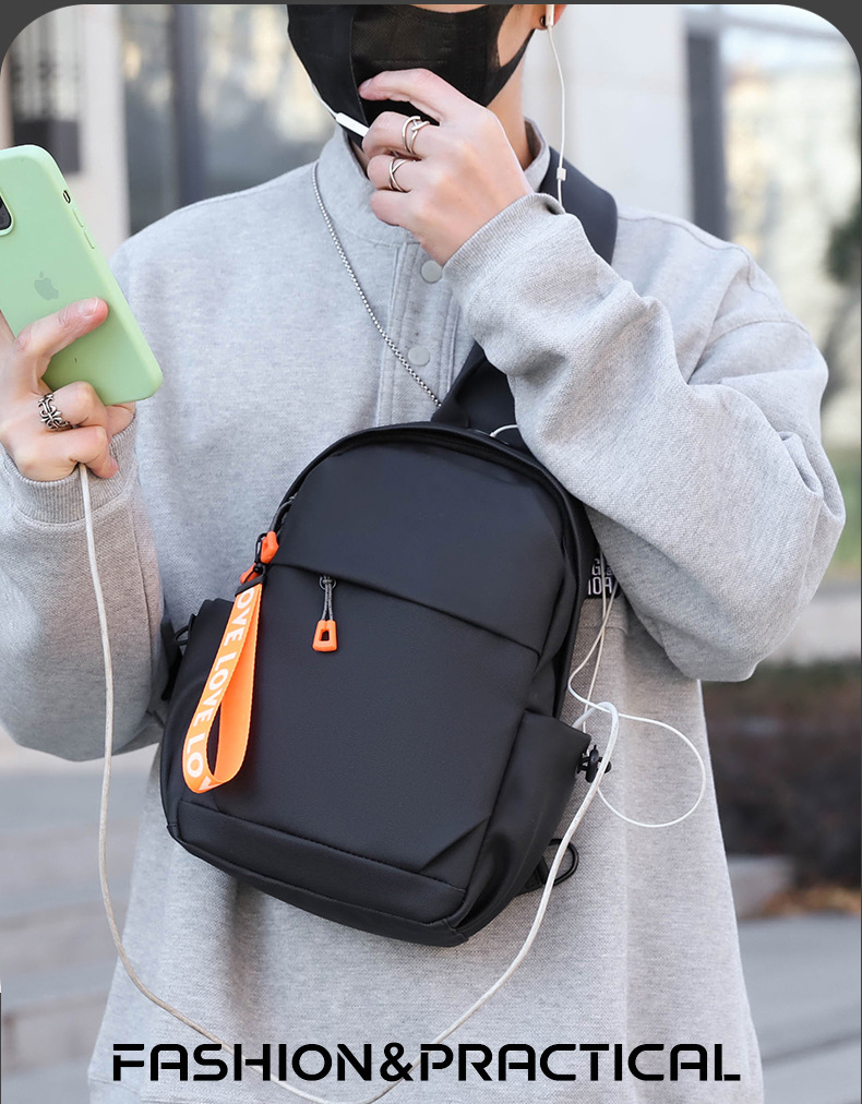 Breast bag men's casual large-capacity shoulder bag new outdoor sports trendy ins crossbody backpack chest_voghion.com