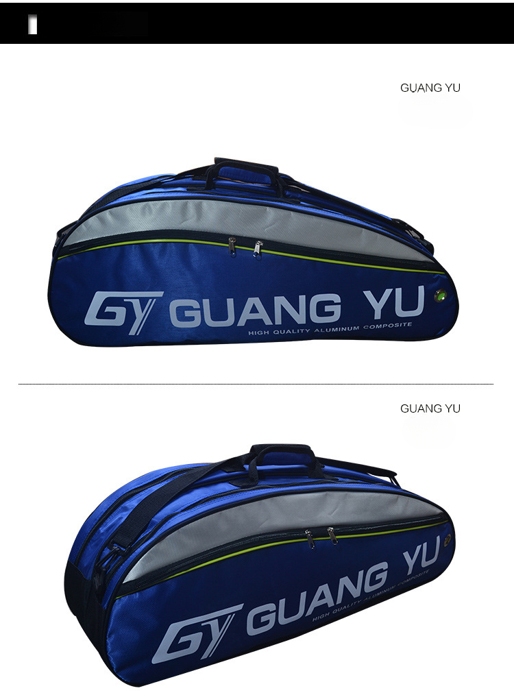 Large capacity can hold 6 badminton racket/tennis racket/squash racket backpack/multi-layer sports shoulder bag unisex_voghion.com