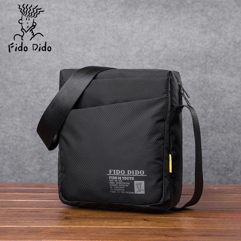 FIDO DIDO γνήσια εξαιρετικά ελαφριά τσάντα ώμου, κάθετη ανδρική τσάντα, μικρή τσάντα, τσάντα από νάιλον, τσάντα από καμβά, τσάντα αναψυχής και αθλητικής χρήσης_voghion.com