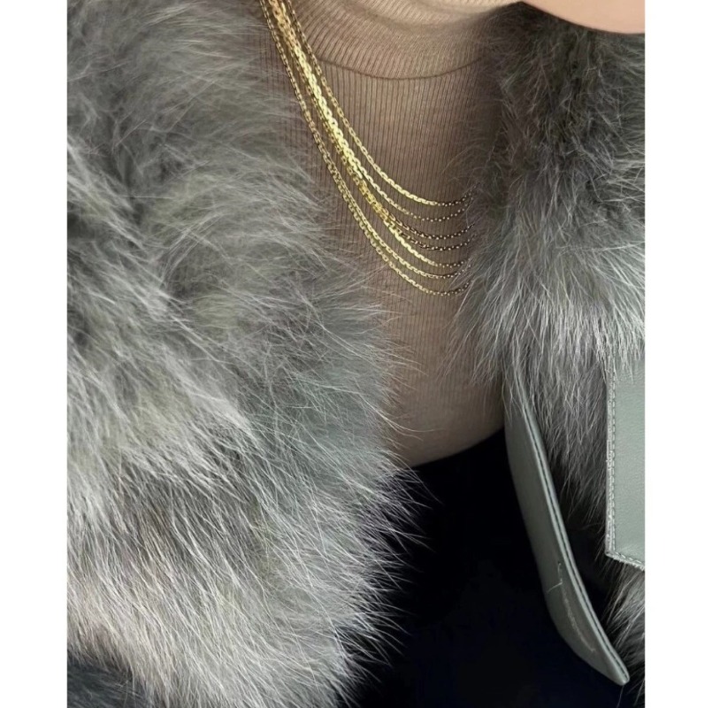 medieval gold multi-layer fringed necklace, light luxury niche women's decorative collarbone chain, retro multi-layer necklace_voghion.com