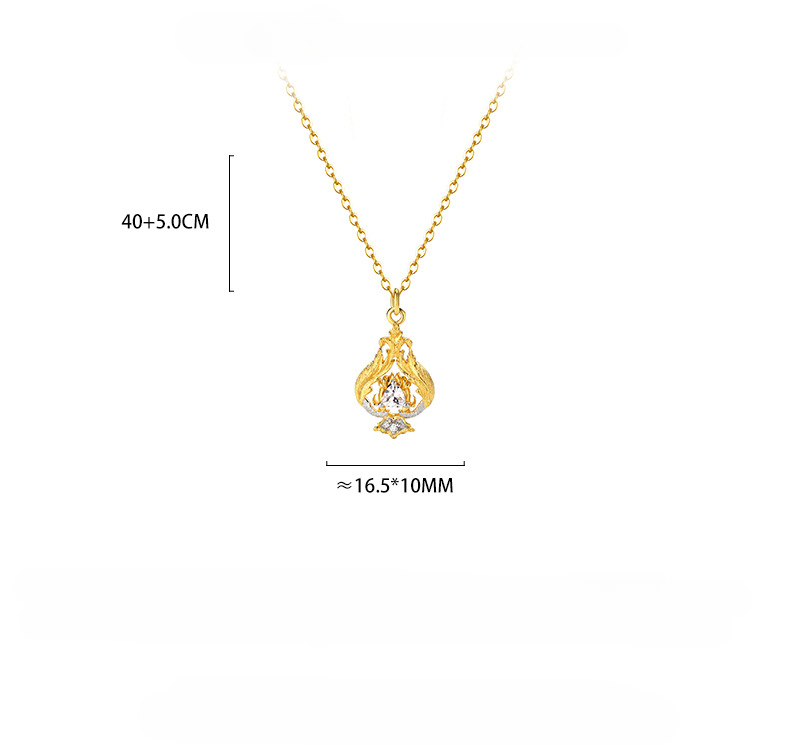 Collana in argento sterling retrò leggera di lusso con zirconi, stile ins, pendente con separazione avanzata dei colori, catena per il collo_voghion.com