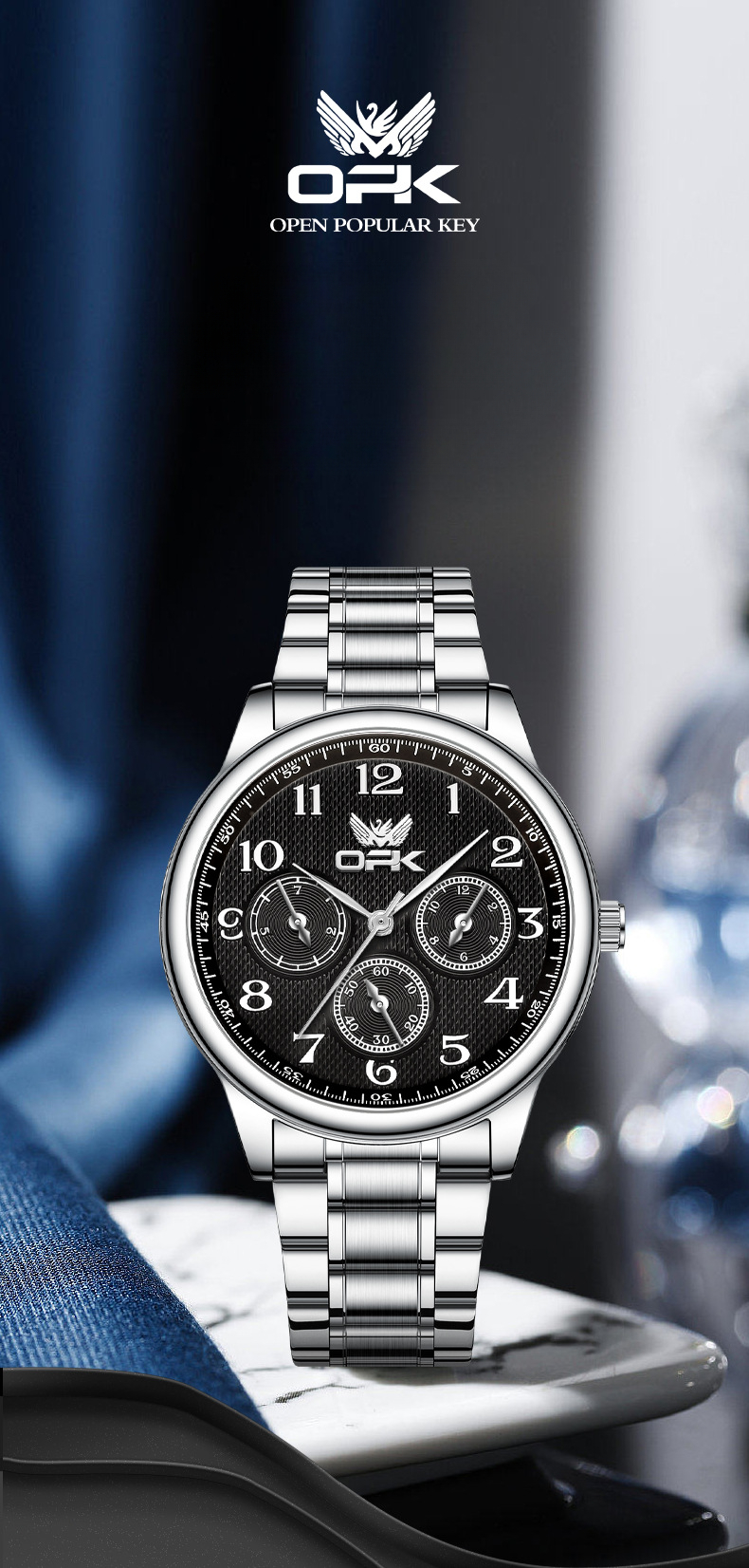 Herren Quarzuhr Opk Digital Multifunktionsuhr Wasserdicht_voghion.com