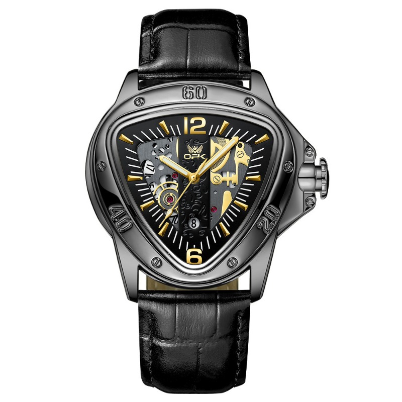 Ceas de mână OPK, cuarț, cadran mare, triunghi, casual, la modă, bărbătesc_voghion.com