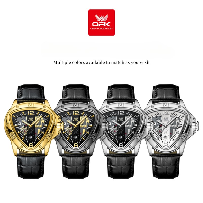Ceas de mână OPK, cuarț, cadran mare, triunghi, casual, la modă, bărbătesc_voghion.com