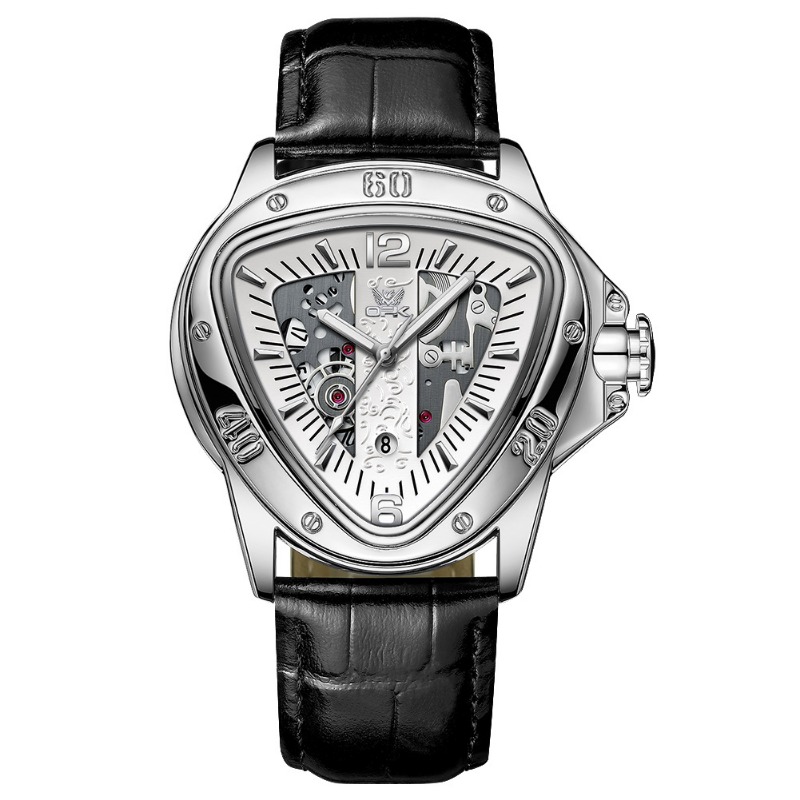 Ceas de mână OPK, cuarț, cadran mare, triunghi, casual, la modă, bărbătesc_voghion.com