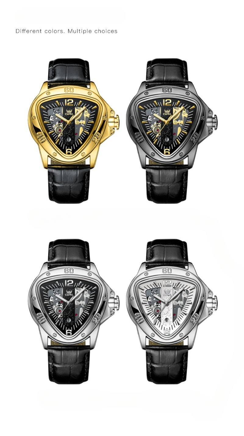 Ceas de mână OPK, cuarț, cadran mare, triunghi, casual, la modă, bărbătesc_voghion.com