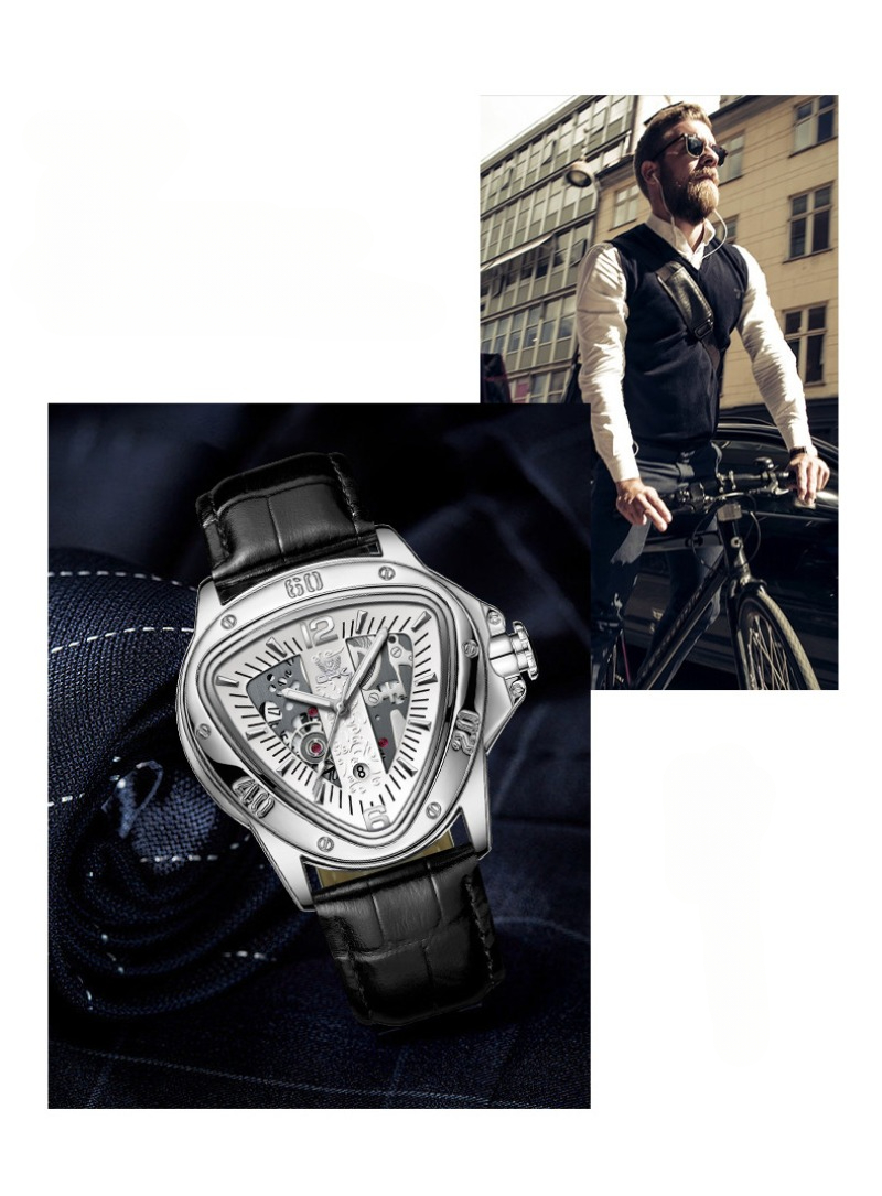 Ceas de mână OPK, cuarț, cadran mare, triunghi, casual, la modă, bărbătesc_voghion.com