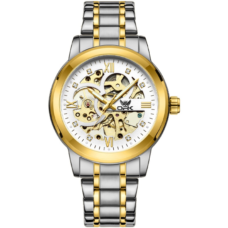 OPK brand hollow men's watch luminous waterproof automatic mechanical watch_voghion.com