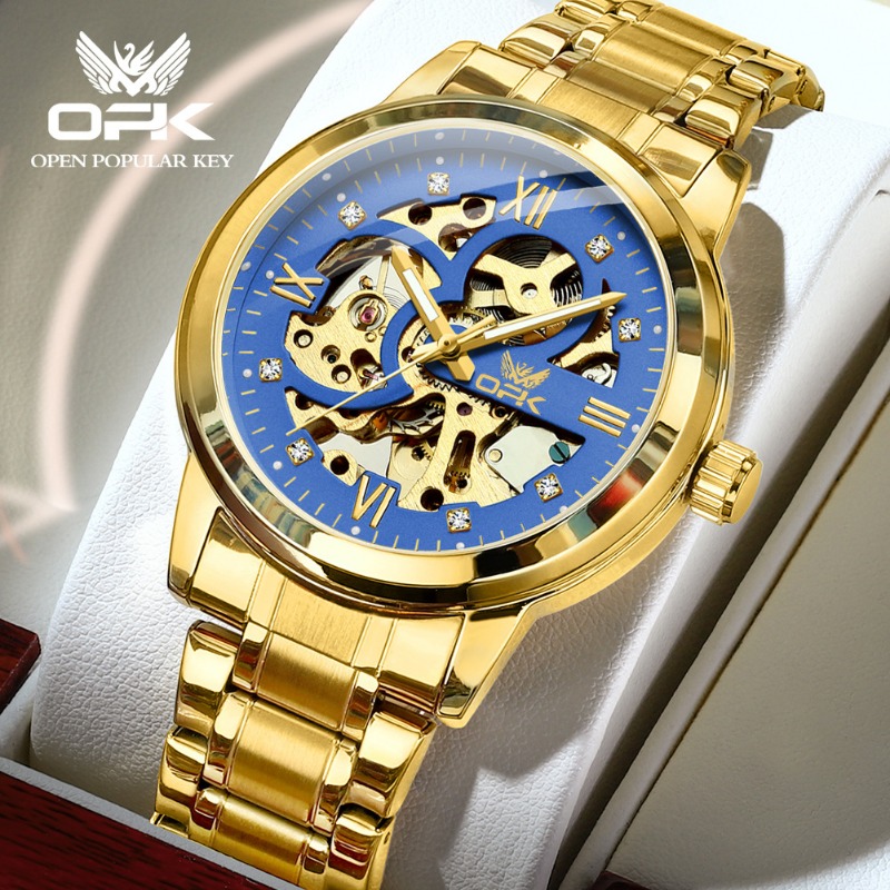 OPK brand hollow men's watch luminous waterproof automatic mechanical watch_voghion.com