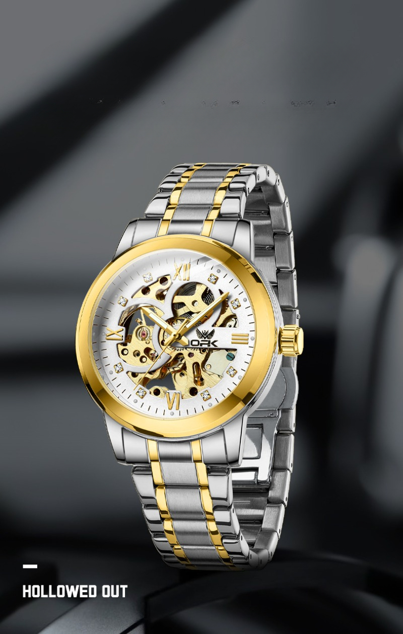 OPK brand hollow men's watch luminous waterproof automatic mechanical watch_voghion.com