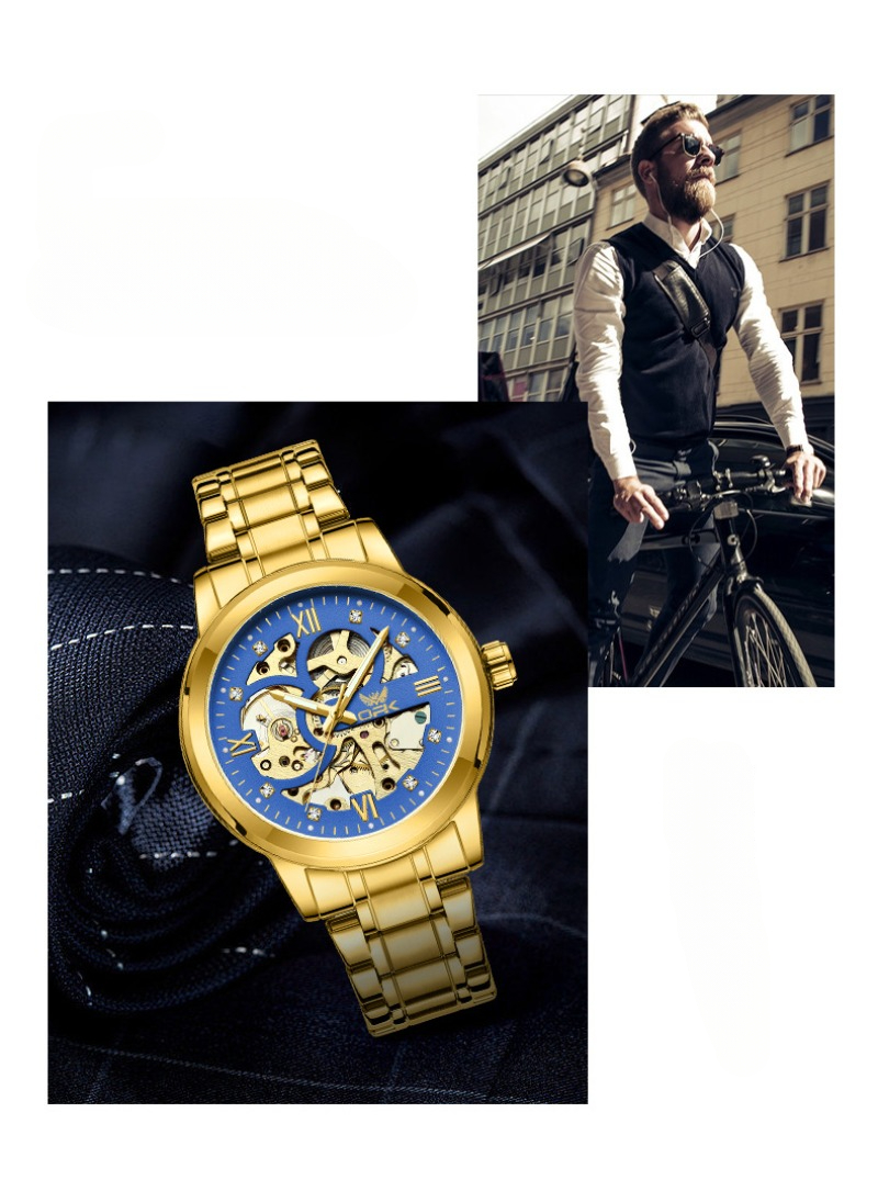 OPK brand hollow men's watch luminous waterproof automatic mechanical watch_voghion.com