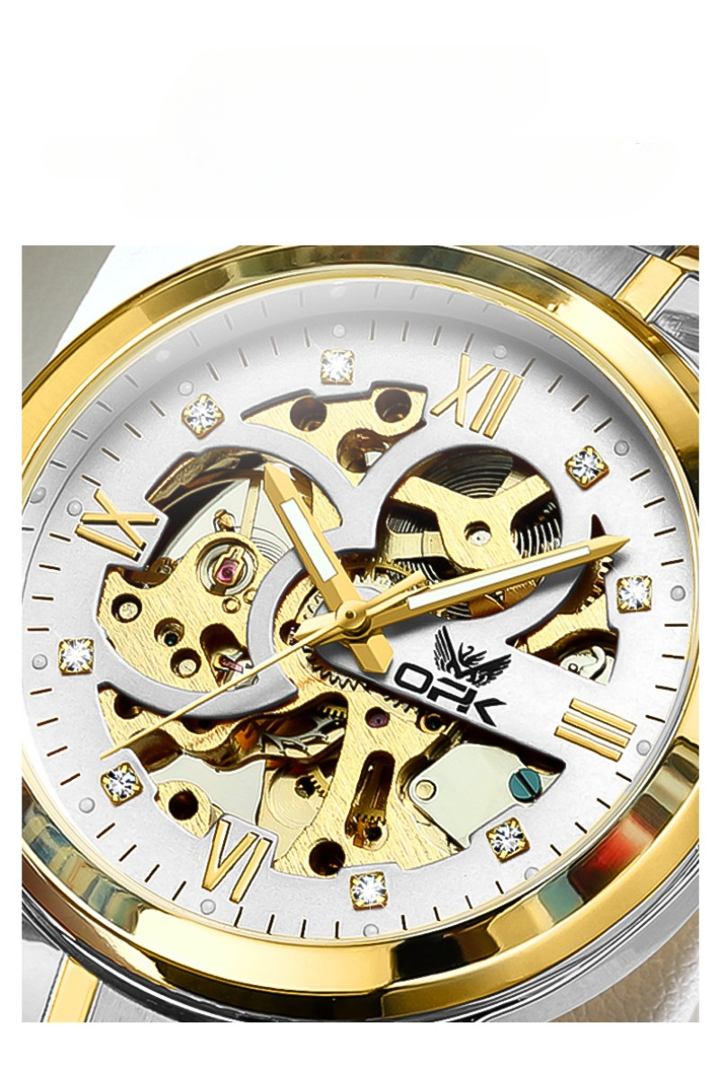 OPK brand hollow men's watch luminous waterproof automatic mechanical watch_voghion.com