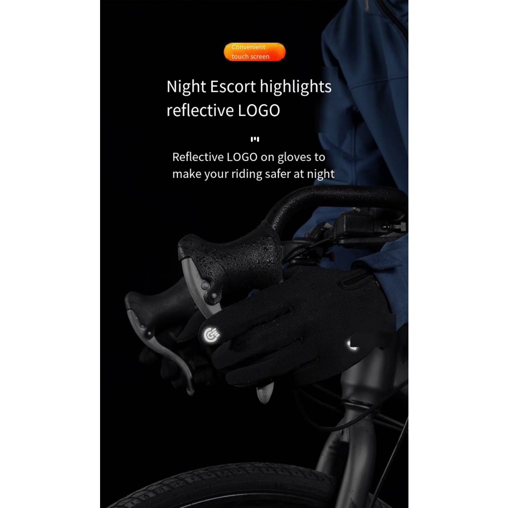 Gants de cyclisme hiver à emporter fuite de pêche deux doigts extérieur coupe-vent fermeture éclair écran tactile hommes chauds empilés gants épais_voghion.com