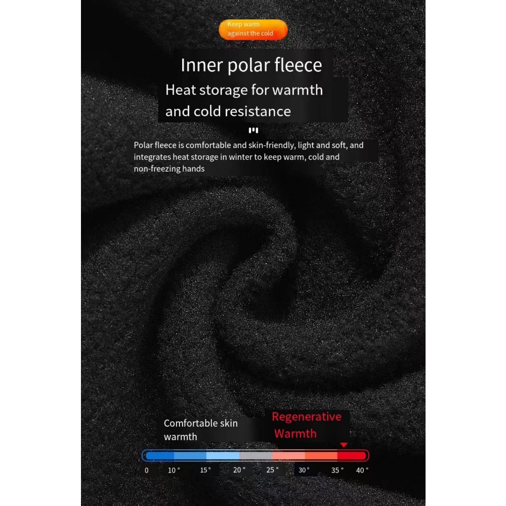 Gants de cyclisme hiver à emporter fuite de pêche deux doigts extérieur coupe-vent fermeture éclair écran tactile hommes chauds empilés gants épais_voghion.com