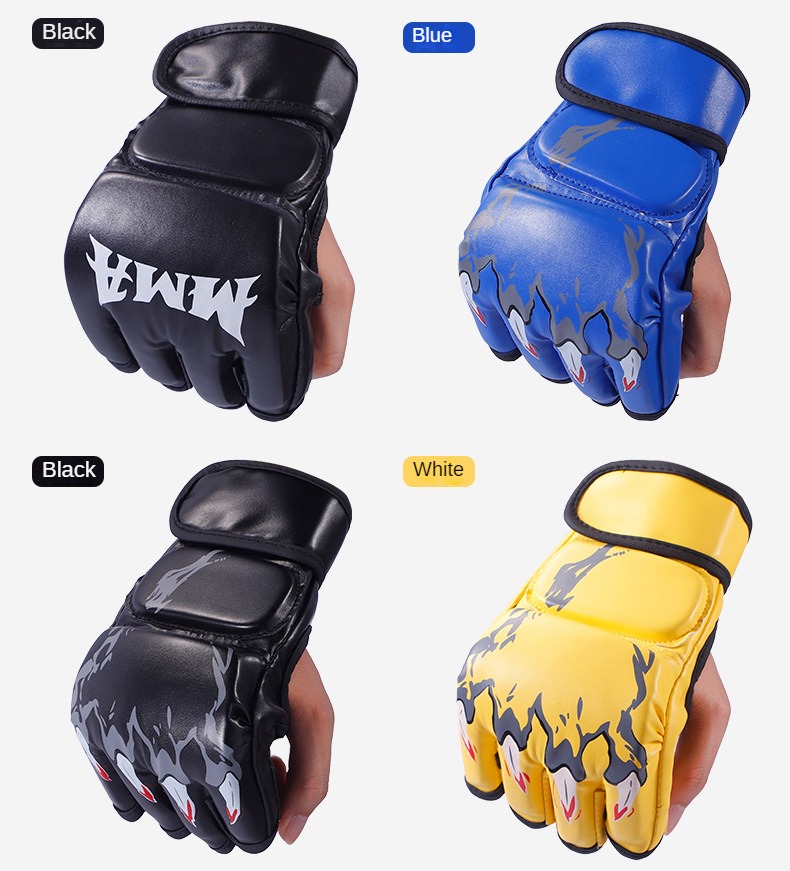 Professionel konkurrence bruger halvfinger boksehandsker, voksne børn gratis boksning UFC boksehandsker, Muay Thai kamptræning MMA boksehandsker_voghion.com