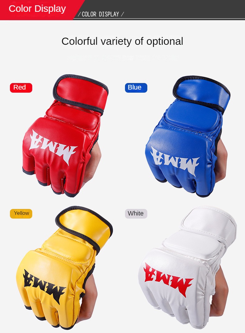 Professionel konkurrence bruger halvfinger boksehandsker, voksne børn gratis boksning UFC boksehandsker, Muay Thai kamptræning MMA boksehandsker_voghion.com