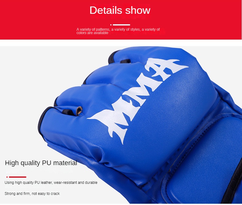 Professionel konkurrence bruger halvfinger boksehandsker, voksne børn gratis boksning UFC boksehandsker, Muay Thai kamptræning MMA boksehandsker_voghion.com