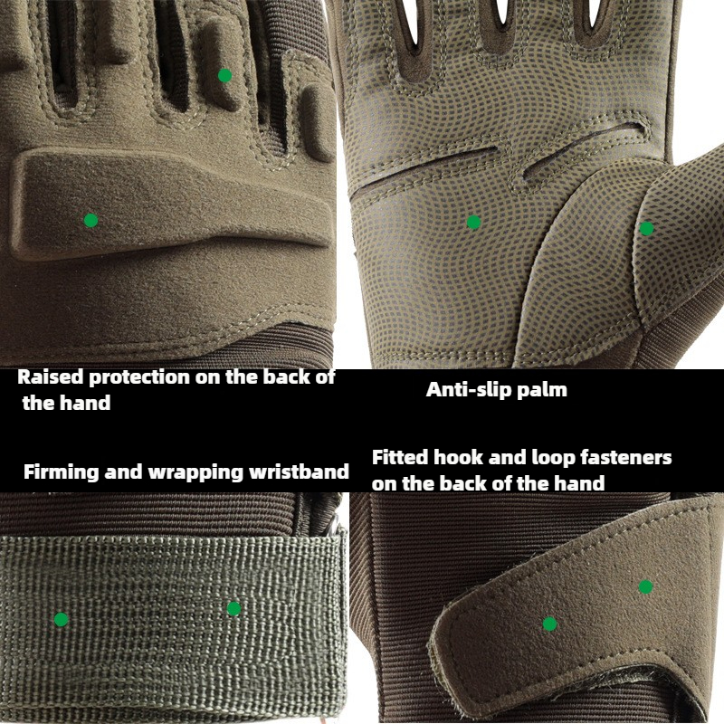 Tactical Gloves Male Black Hawk Full Finger Military Fan Special Forces Training Protective Cycling Mountaineering Half Finger Outdoor Gloves_voghion.com
