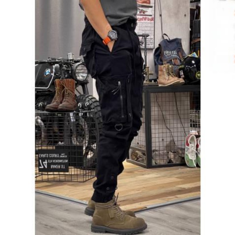 Schlanke Herren Freizeithose Mit Elastischem Bund Und Taschen_voghion.com