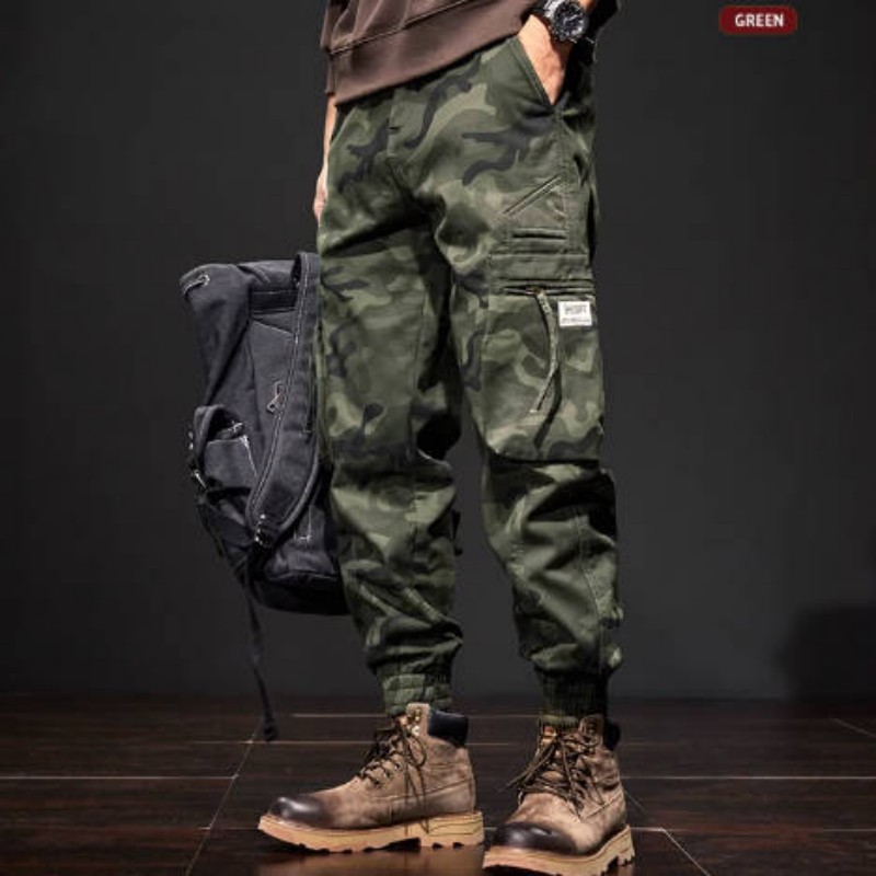 Men's Clothing Camouflage Overalls Men's Outdoor Camouflage Pants Fashion Cargo Pants Multi-bag Pants Tide Loose Leggings Paratrooper Outdoor_voghion.com