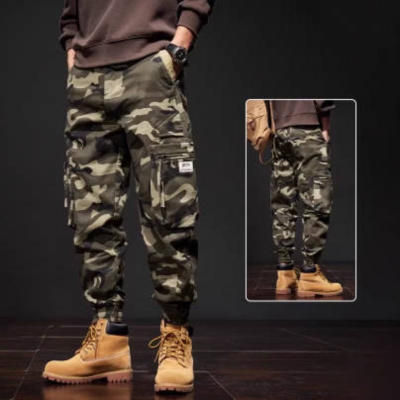Men's Clothing Outdoor Camouflage Pants Fleece Camouflage Overalls Men's Autumn and Winter Outdoor Mountaineering Pants Casual Nine-Point Pants_viptrois.com