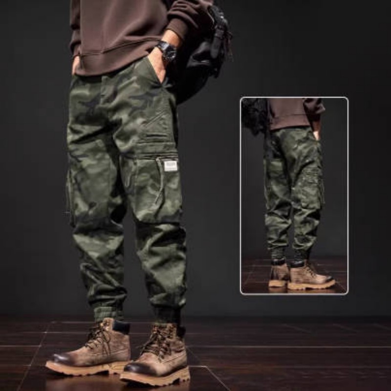 Men's Clothing Outdoor Camouflage Pants Fleece Camouflage Overalls Men's Autumn and Winter Outdoor Mountaineering Pants Casual Nine-Point Pants_viptrois.com
