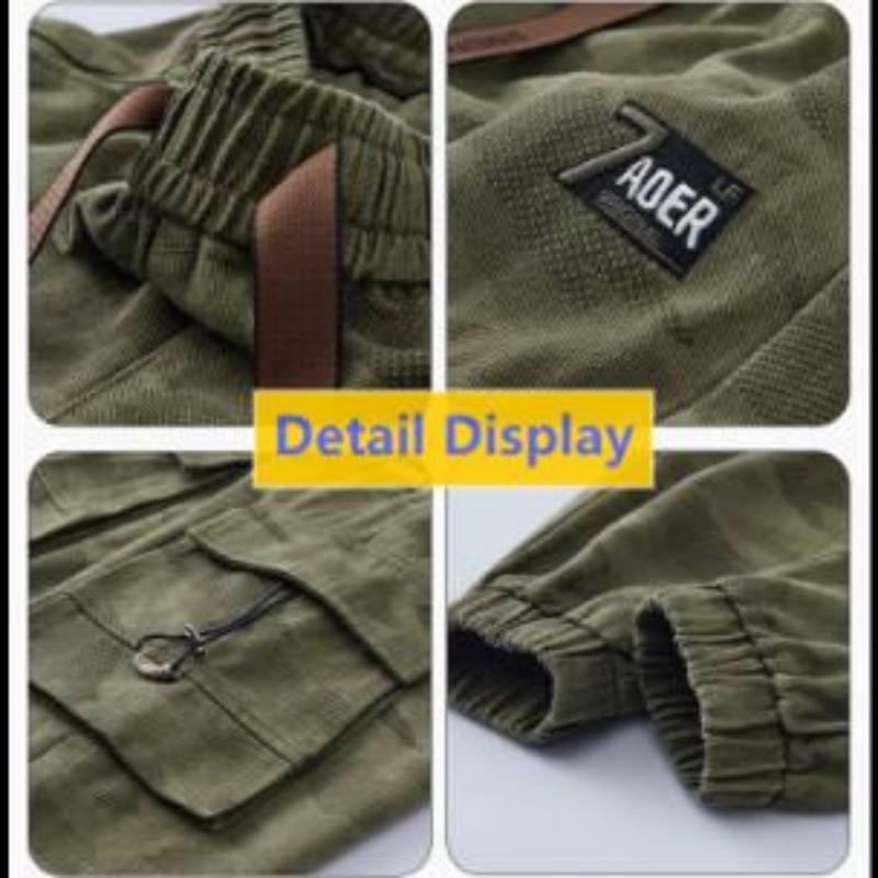 Pantalon cargo camouflage homme coton coupe ample automne hiver_voghion.com