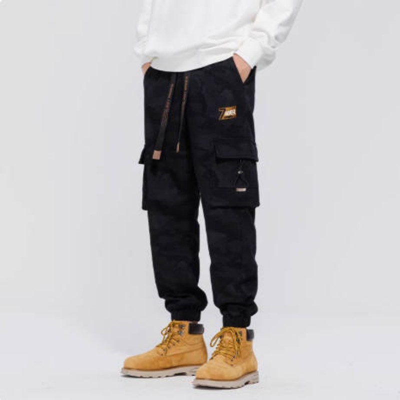 Pantalon cargo camouflage homme coton coupe ample automne hiver_voghion.com