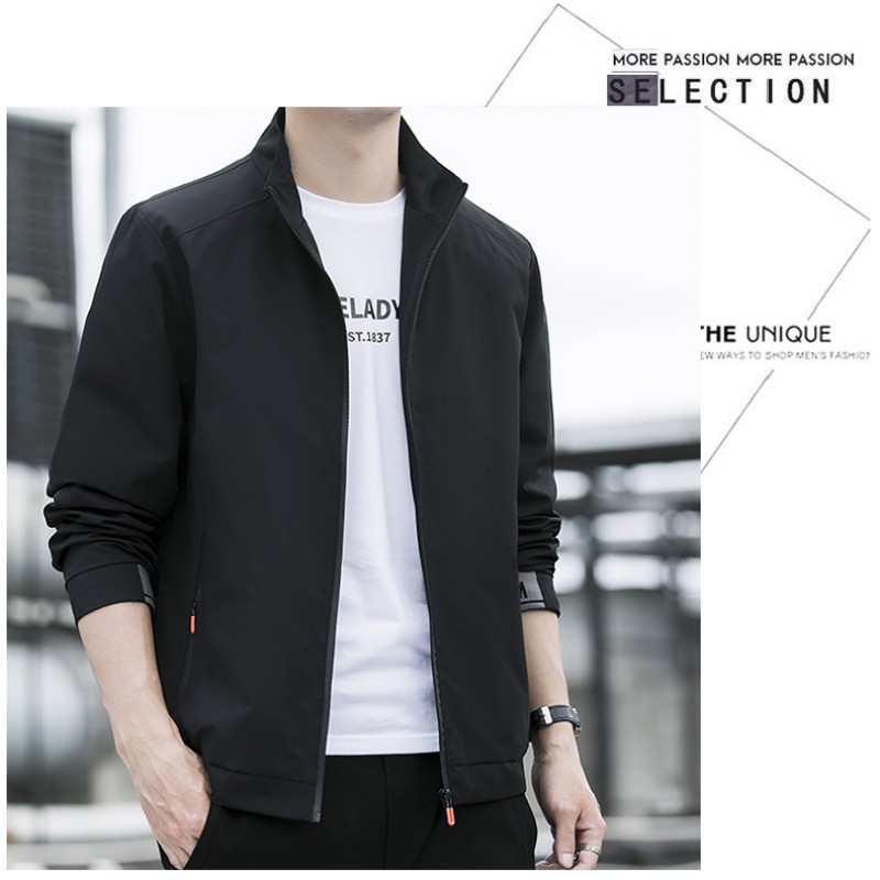 2025 New Coat Men's Spring and Autumn Jacket Trendy Handsome Fashion Casual Clothes Stand-up Neck Zipper Baseball Jersey_voghion.com