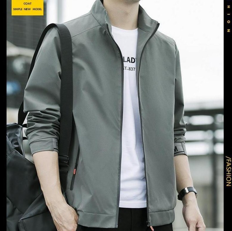 2025 New Coat Men's Spring and Autumn Jacket Trendy Handsome Fashion Casual Clothes Stand-up Neck Zipper Baseball Jersey_voghion.com