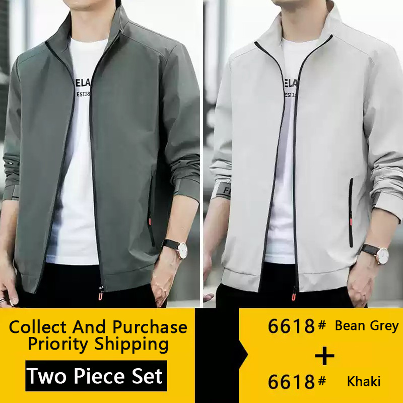Men's Jacket 2025 New Coat Men's Spring and Autumn Jacket Trend Handsome Fashion Casual Clothes Stand-up Collar Zipper Baseball Jersey_voghion.com