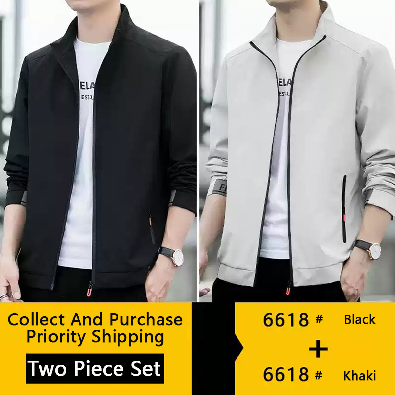 Men's Jacket 2025 New Coat Men's Spring and Autumn Jacket Trend Handsome Fashion Casual Clothes Stand-up Collar Zipper Baseball Jersey_voghion.com