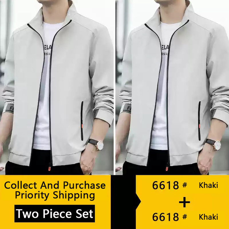 Men's Jacket 2025 New Coat Men's Spring and Autumn Jacket Trend Handsome Fashion Casual Clothes Stand-up Collar Zipper Baseball Jersey_voghion.com