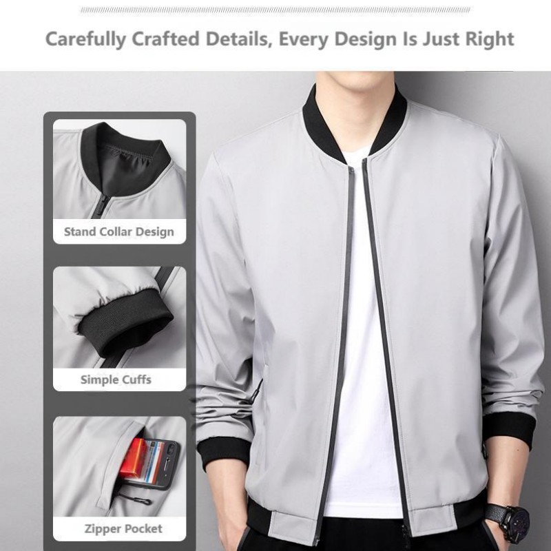 Men's Jacket 2025 New Loose Korean Version Trend Flight Jacket Baseball Early Spring Casual Clothes_viptrois.com