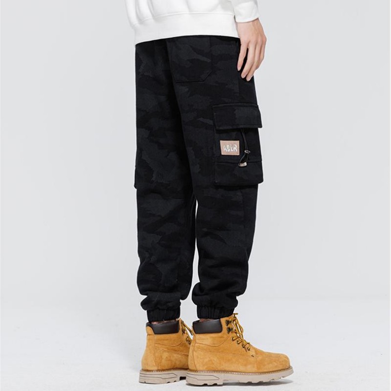 Men's Camouflage Pants Men's Autumn And Winter Large Size Tied Feet Logging Charging Pants Pure Cotton American Ruffian Handsome Casual Pants_ecoleips.com