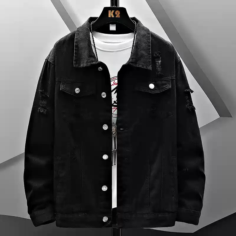 Giacca in denim strappato da uomo, di colore chiaro, alla moda, di marca, ampia, casual, con utensili, ruffiano, giacca elegante da uomo, autunno e inverno_voghion.com