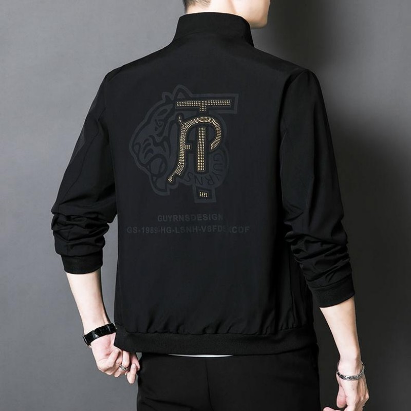Men's Windproof Stand-up Collar Jacket Casual Spring Autumn Coat_voghion.com