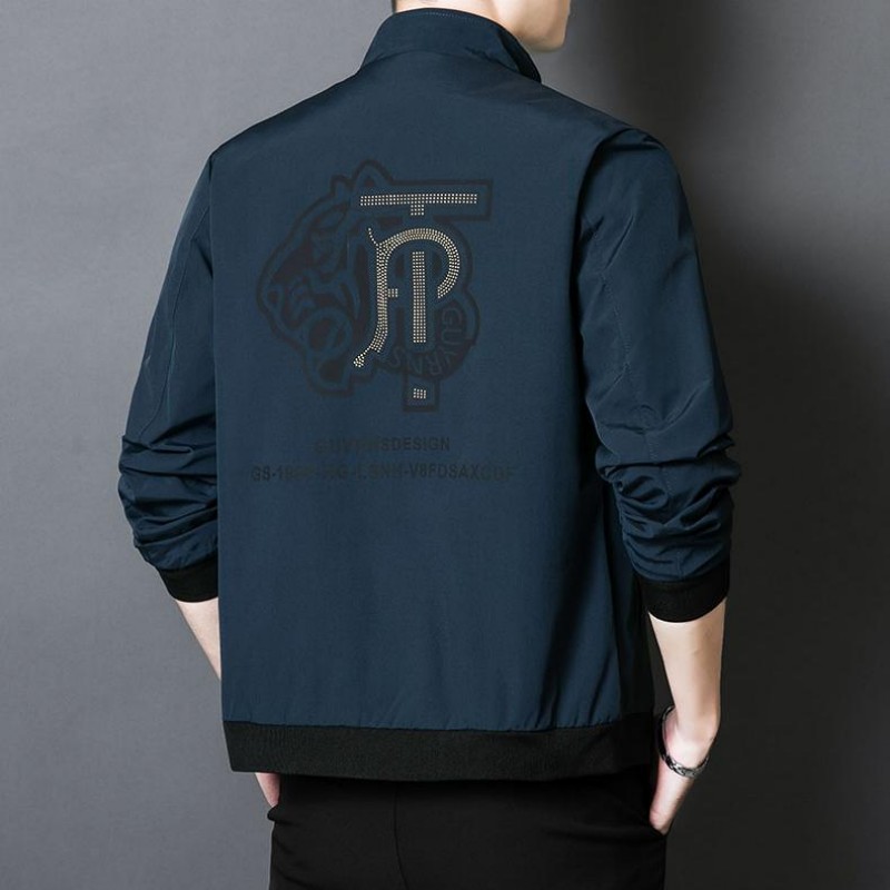 Men's Windproof Stand-up Collar Jacket Casual Spring Autumn Coat_voghion.com