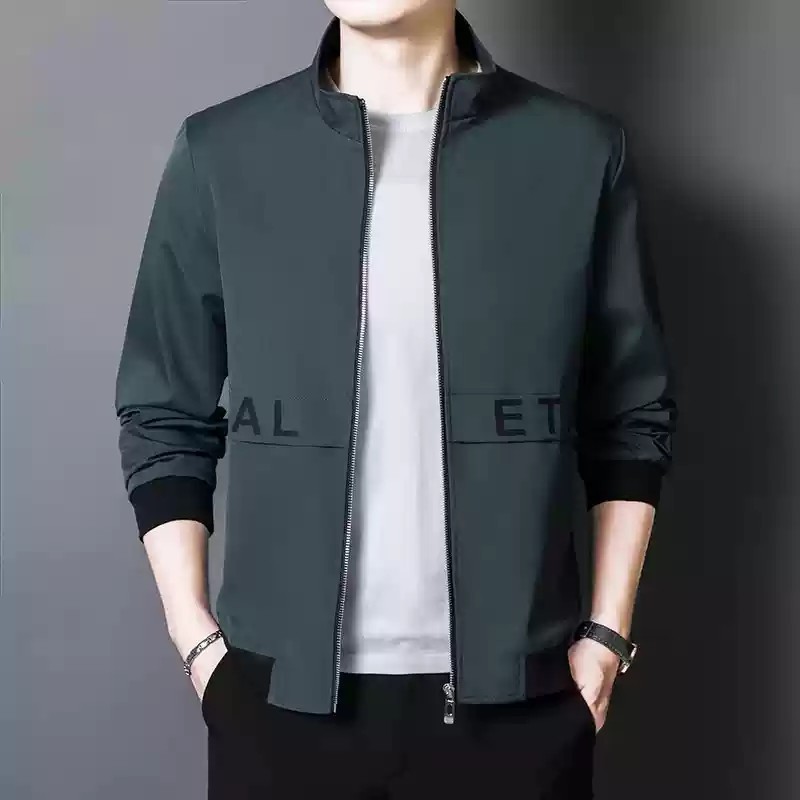 Men's Windproof Stand-up Collar Jacket Casual Spring Autumn Coat_voghion.com