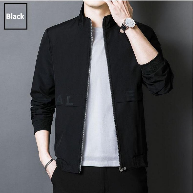 Men's Windproof Stand-up Collar Jacket Casual Spring Autumn Coat_voghion.com