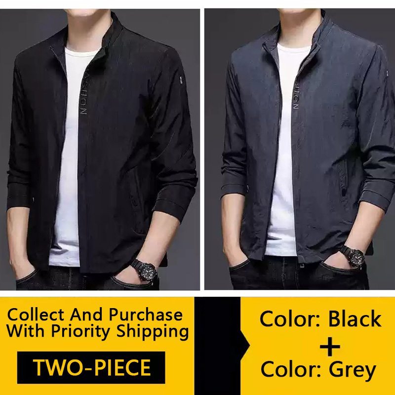 TWO-PIECE Plankton Handsome Coat Male Spring And Autumn Slim Jacket 2024 New Explosive Men's Spirit Guy Jacket Casual Clothes_viptrois.com