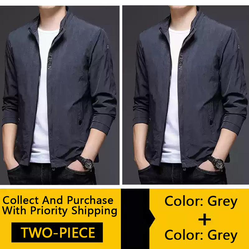 TWO-PIECE Plankton Handsome Coat Male Spring And Autumn Slim Jacket 2024 New Explosive Men's Spirit Guy Jacket Casual Clothes_viptrois.com