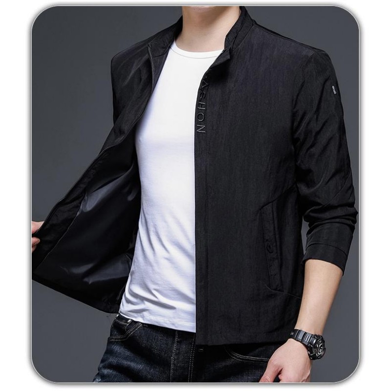 TWO-PIECE Plankton Handsome Coat Male Spring And Autumn Slim Jacket 2024 New Explosive Men's Spirit Guy Jacket Casual Clothes_viptrois.com