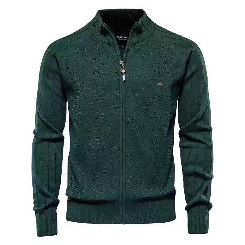 AIOPESON Argyle Einfarbig Strickjacke Männer Casual Qualität Zipper Baumwolle Winter Herren Pullover Mode Grundlegende Strickjacken Für Männer_voghion.com