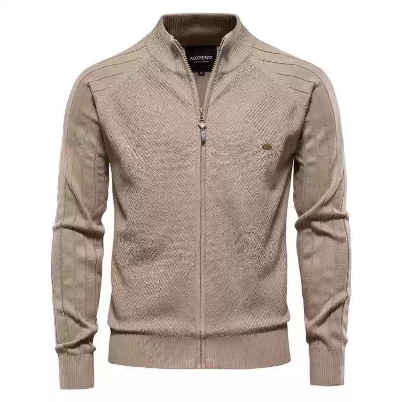 AIOPESON Argyle Einfarbig Strickjacke Männer Casual Qualität Zipper Baumwolle Winter Herren Pullover Mode Grundlegende Strickjacken Für Männer_voghion.com