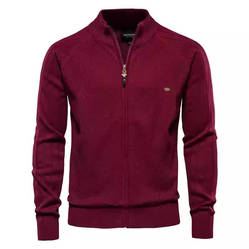 AIOPESON Argyle Einfarbig Strickjacke Männer Casual Qualität Zipper Baumwolle Winter Herren Pullover Mode Grundlegende Strickjacken Für Männer_voghion.com
