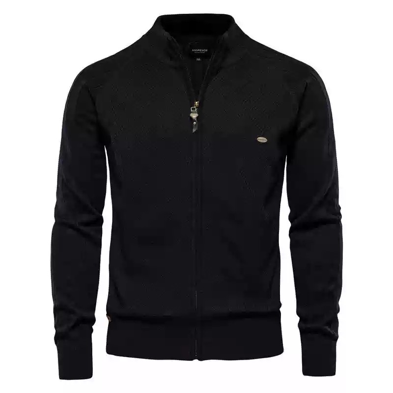 AIOPESON Argyle Einfarbig Strickjacke Männer Casual Qualität Zipper Baumwolle Winter Herren Pullover Mode Grundlegende Strickjacken Für Männer_voghion.com