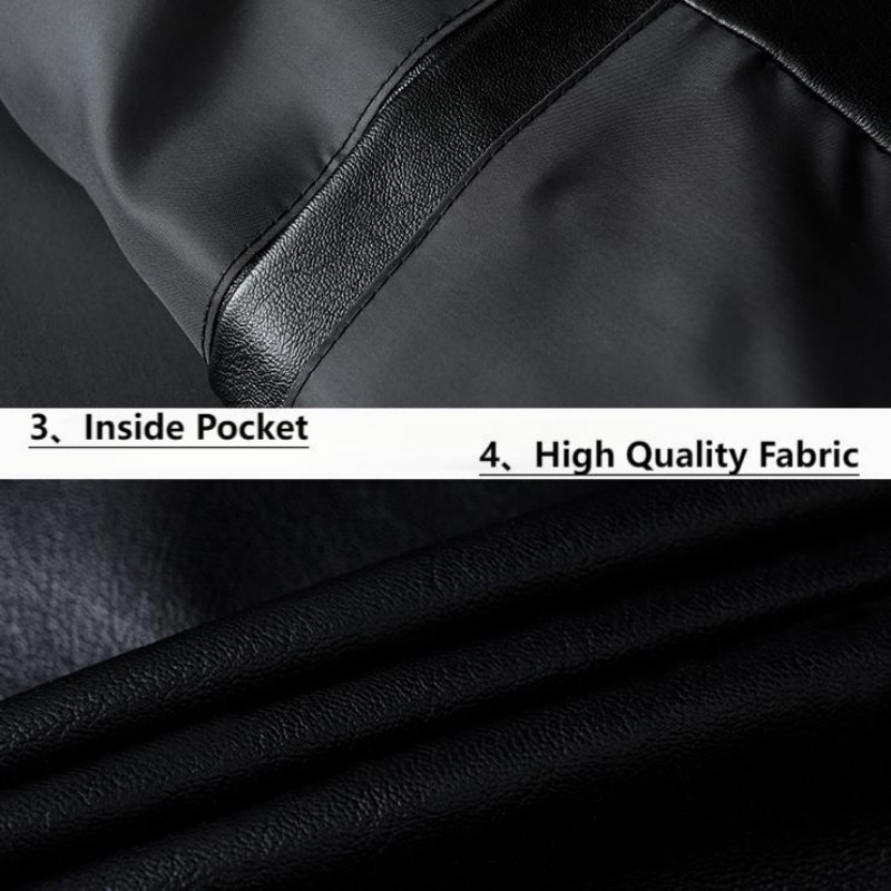 Men's Clothing 2024 New Autumn Stand-up Collar Trendy Leather Jacket, Men's One-piece Drop Shipping_voghion.com